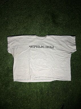 Light Gray Graphic Cropped T-Shirt